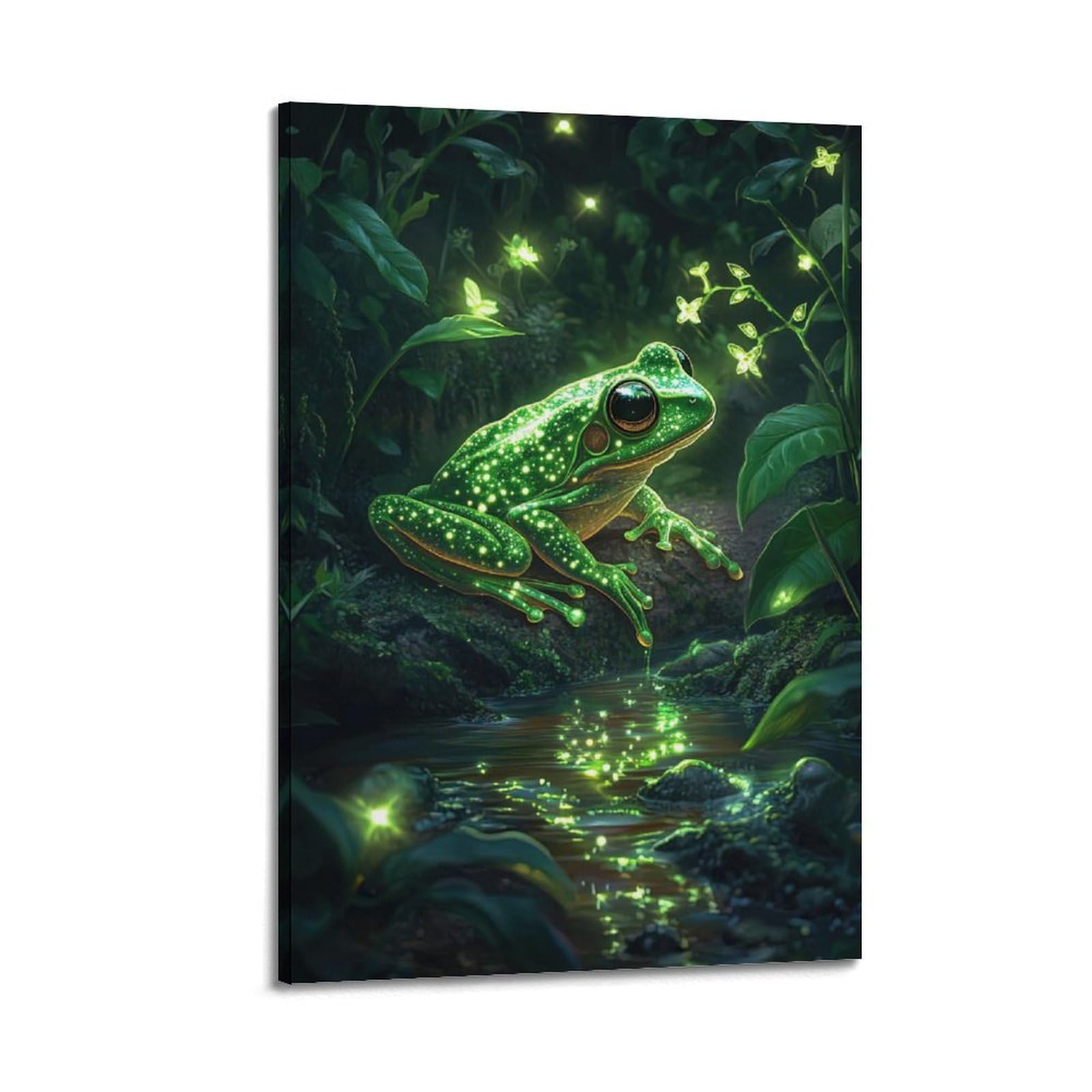 HUIYHB Animal Artwork Poster Little Glowing Frog Poster Decorative Painting Canvas Wall Posters And Art Picture Print Modern Family Bedroom Decor Posters 20x30inch(50x75cm)