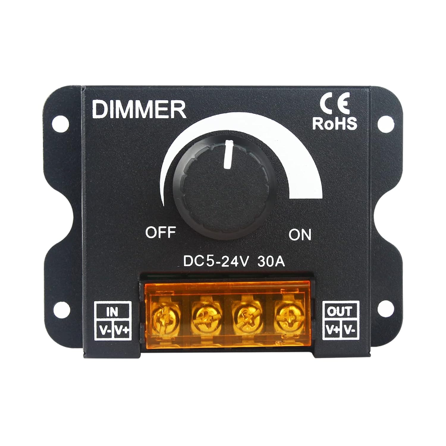 DHRUV-PRO LED Switch Dimmer Controller DC 12-24V 30A 360-720W for Led Strip Single Color LED Strip Lighting Lamp Ribbon Light Black Button Control Brightness Metal