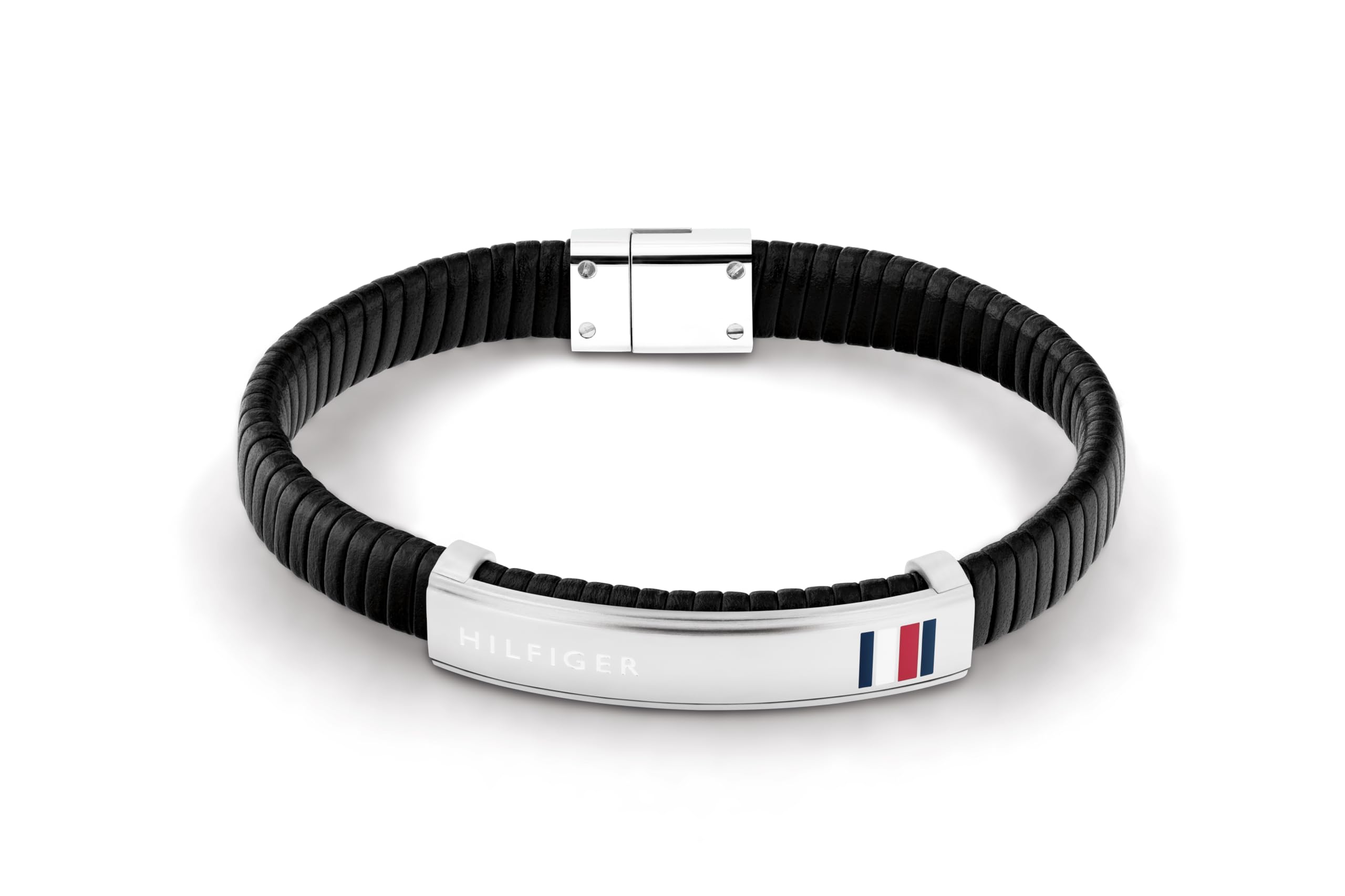 Tommy Hilfiger Jewelry Pulsera para Hombre de Piel Negro - 2790349