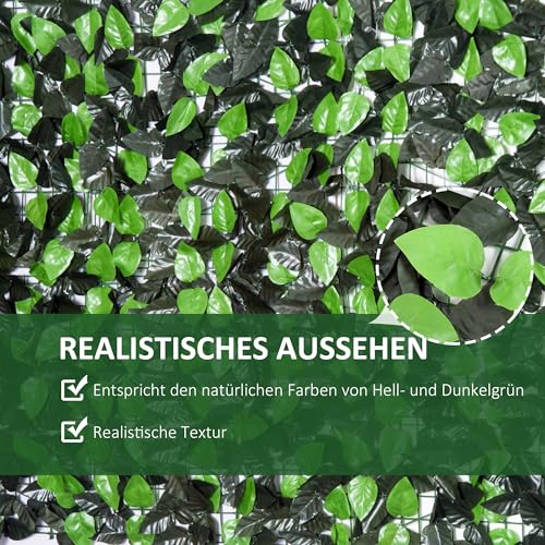 Künstliche Hecke 100x1000 Cm Mit Schattentuch - Sichtschutz Für Zaun, Balkon & Terrasse, UV-beständig
