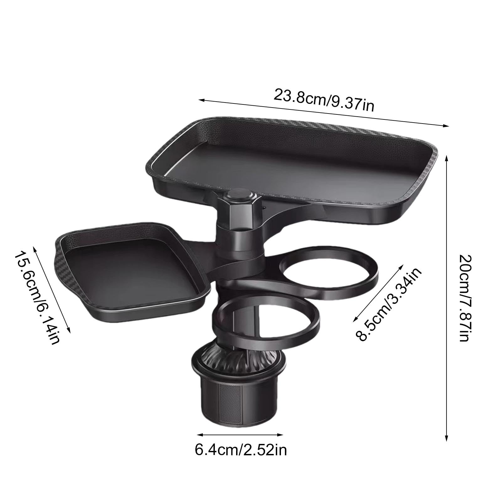Shiyou-Car Cup Holder Tray, Cup Holder Expander Adapter For Car, 9.5" Detachable Food Tray Table For Eating, Road Trip Essentials Fits Yeti, Hydro Flask 16-46 Oz - View #7