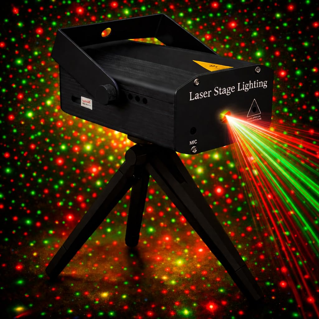 Mini Laser Projector Light Featuring Sound-Activated | Handy Tripod Stand | Ideal for Home Parties, Events, Diwali Festivals | Projector Lights | (Black-DOT)-image-15