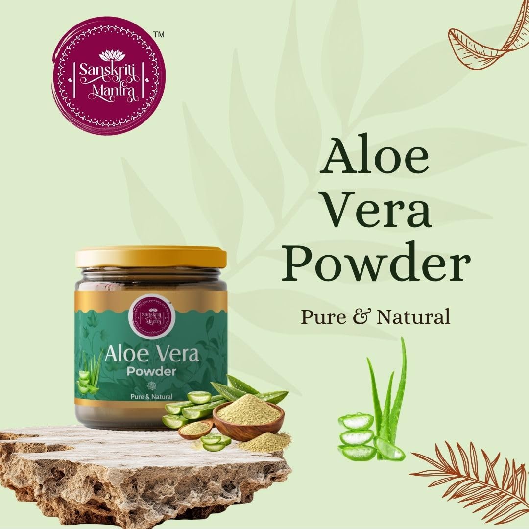 Aloevera Powder| 100 Gm | for Skin Hydration Face Pack Hair Mask | Herbal Powder for Face Pack, Hair Mask & Beauty Care Routine | Herbal Skin & Hair Care — Amazon image 2