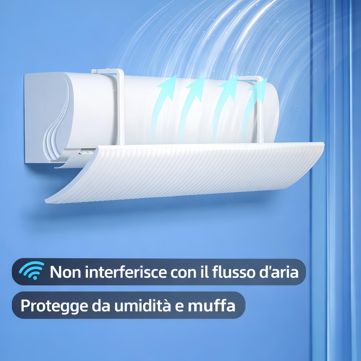 Deflettore Condizionatore, Deflettore Aria Condizionata Regolabile, Deflettore Condizionatore Universale, Deviatore Aria Condizionatore per Casa/Ufficio/Camera Bianco
