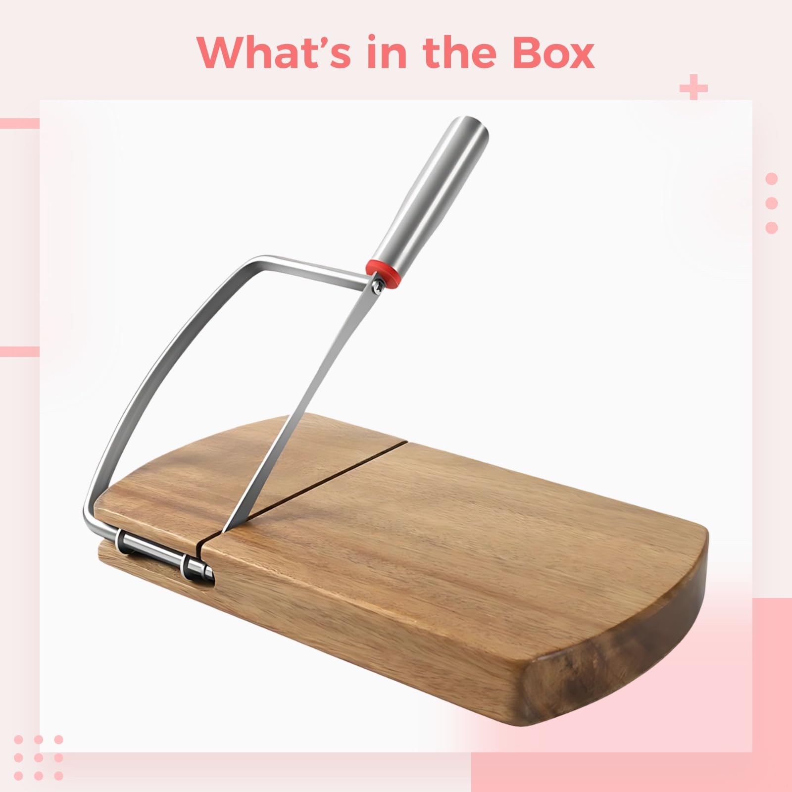 Qualität Metallschneider Akazienholz Käsehobel Küche Mehrzweckwerkzeug für Blockkäse mit ergonomischem Griff rutschfeste Basis für Obst und Schinken Elegante Geschenkbox