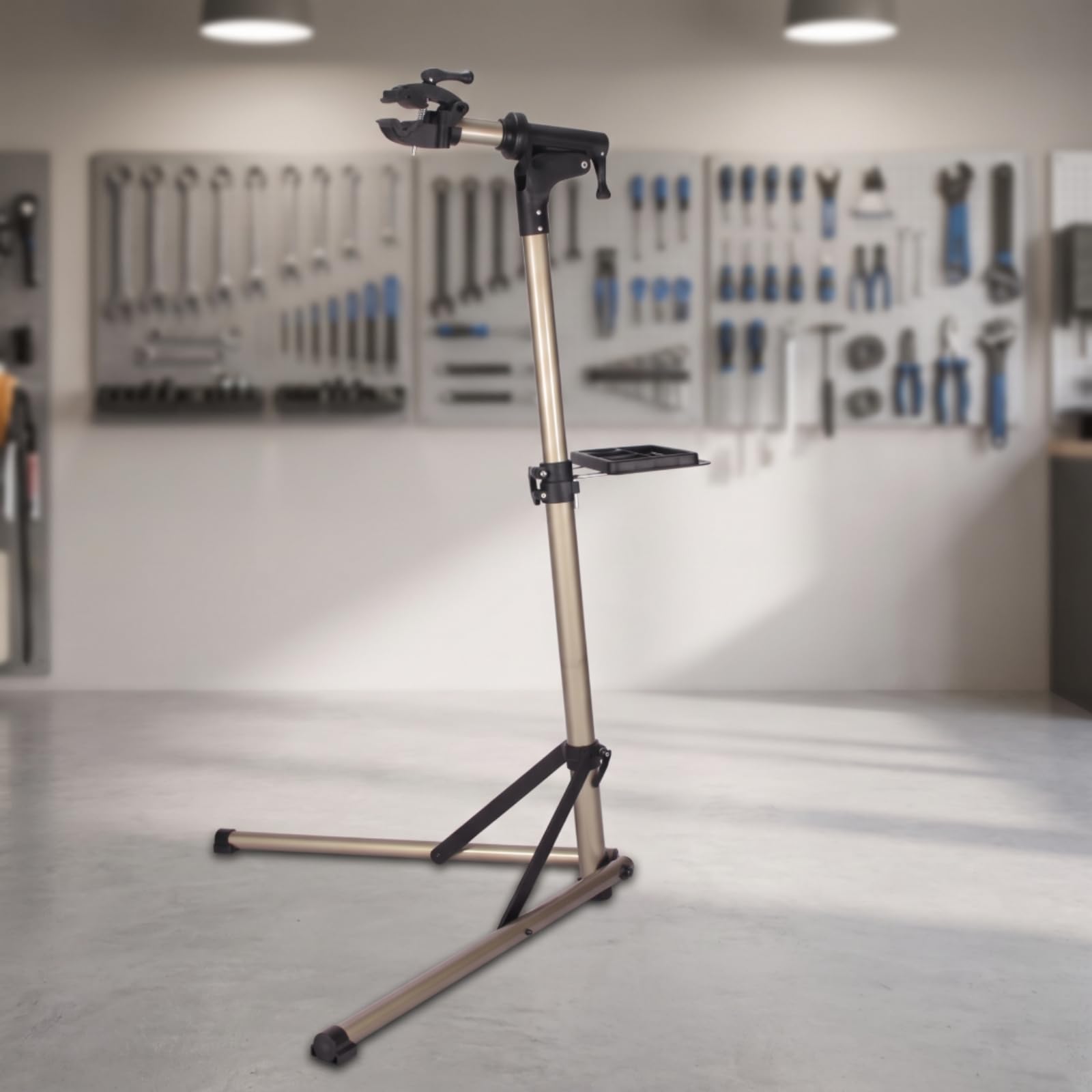 Qianly Cavalletto Manutenzione Bici con Vassoio Regolabile Supporto Manutenzione Bicicletta Professionale Attrezzatura per Ciclisti
