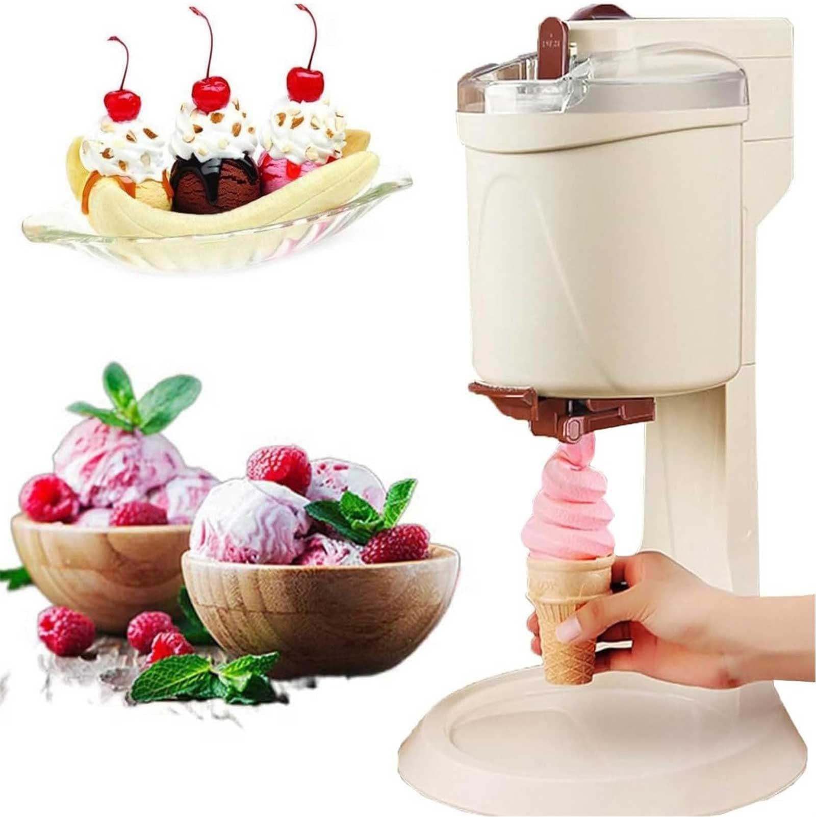 Machine à CrèMe GlacéE Italienne 1000Ml, Machines à crème glacée pour la Maison, Machine à Sorbet au Yaourt congelé, pour mélangeur Portable à la Maison,White