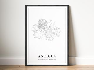 momima Antigua Map Print Antigua And Barbuda Map Poster Antigua Map Black And White Antigua Sketch Map Art Poster