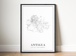 momima Antigua Map Print Antigua And Barbuda Map Poster Antigua Map Black And White Antigua Sketch Map Art Poster