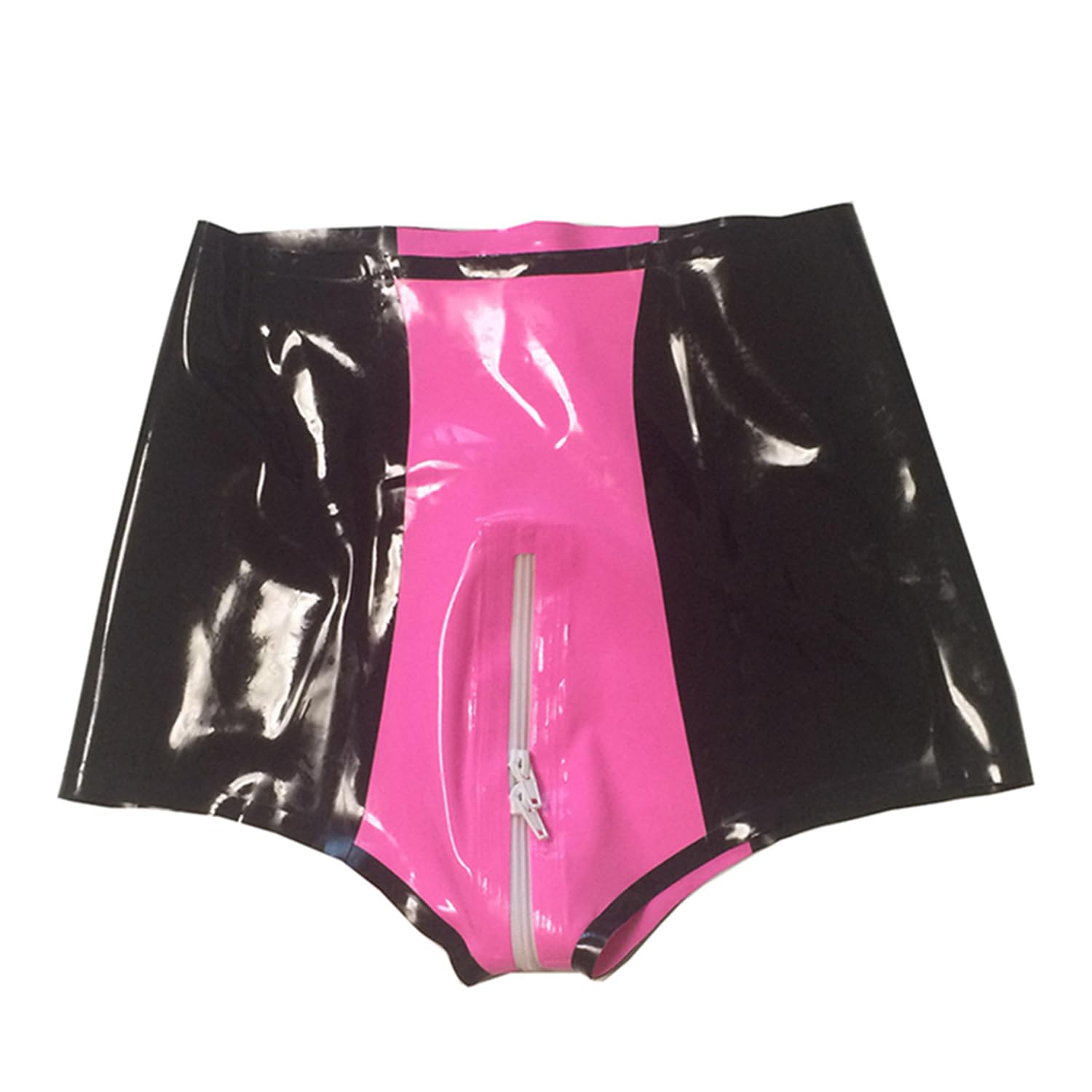 Pantaloncini in Lattice Nero e Rosa Donna,Slip Lattice Gomma Naturale con Cerniera a Doppio Cursore,per Costumi Cosplay