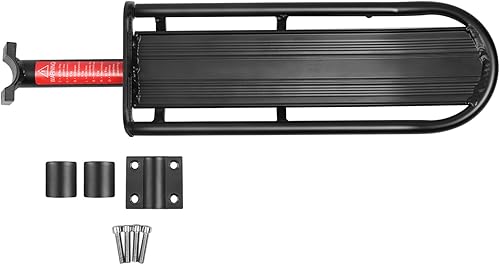 Miniatura 8 de Flexzion Portabicicletas ajustable, capacidad de 20 libras, color negro, soporte de carga trasero para bicicleta, soporte universal de aluminio