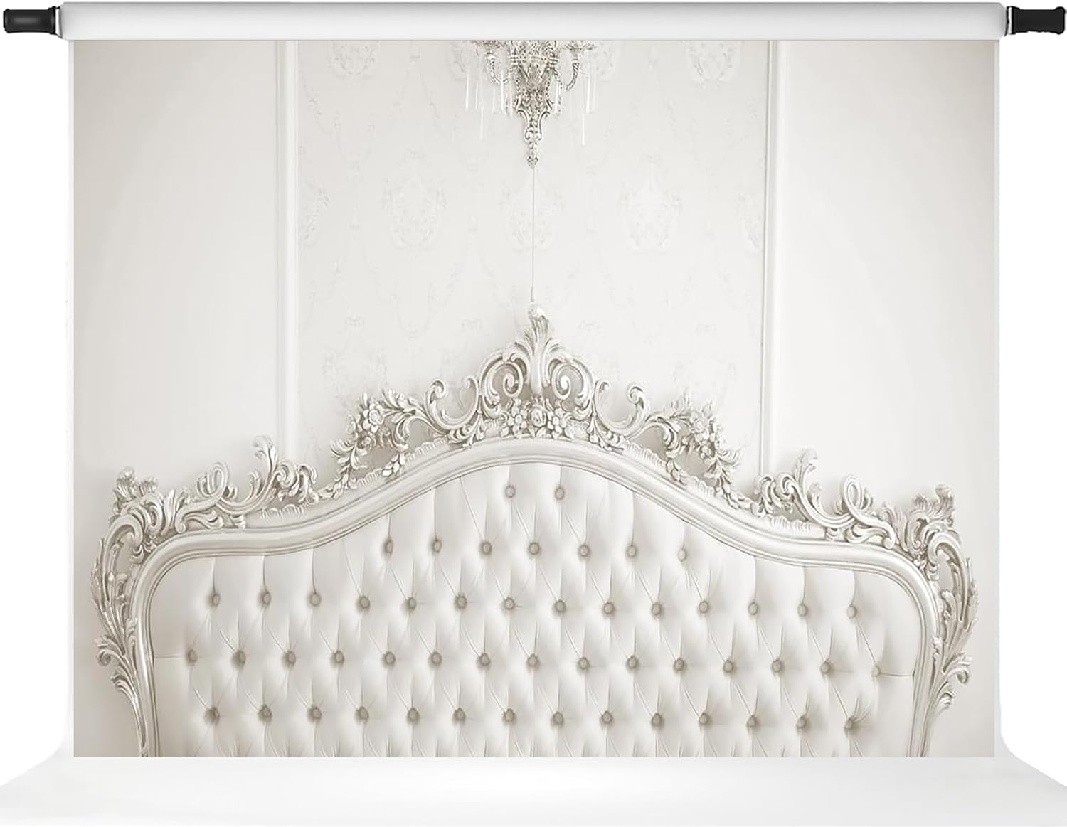 Kate Headboard Photo Backdrop Luxurious Bedroom Interior Photography Background Wedding Bridal Portrait Studio Props, 7x5ft