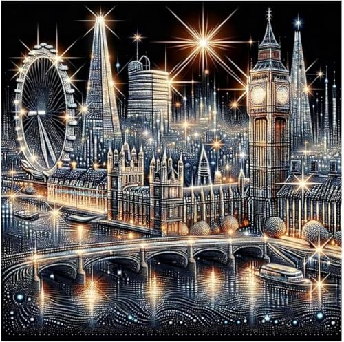 cdsnxore Diamond Painting Kits for Adults London Bridge Diamond Art Kits Diamond Art Craft for Home Wall Decor 30 * 30cm (359)