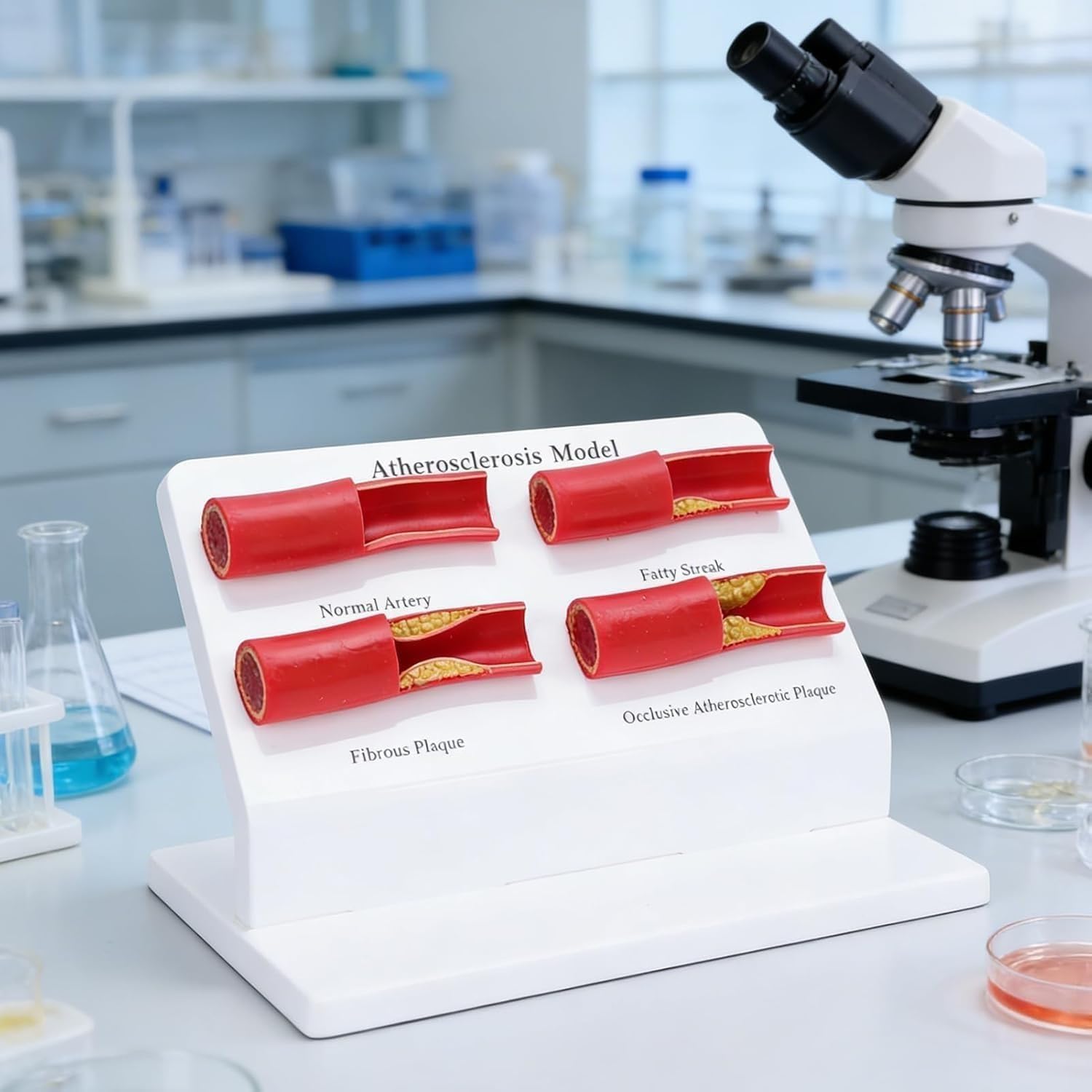 Menschliches Atherosklerosemodell, 4-stufiges pathologisches anatomisches Darstellungsmodell der Arterie, verwendet for medizinische Lehre und Demonstration der Physiologie des
