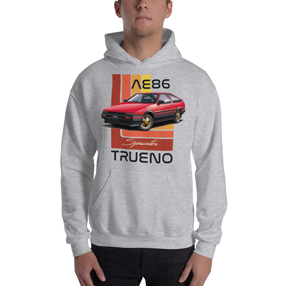 Retro 1984 AE86 Sprinter Trueno męska bluza z kapturem sportowa szara