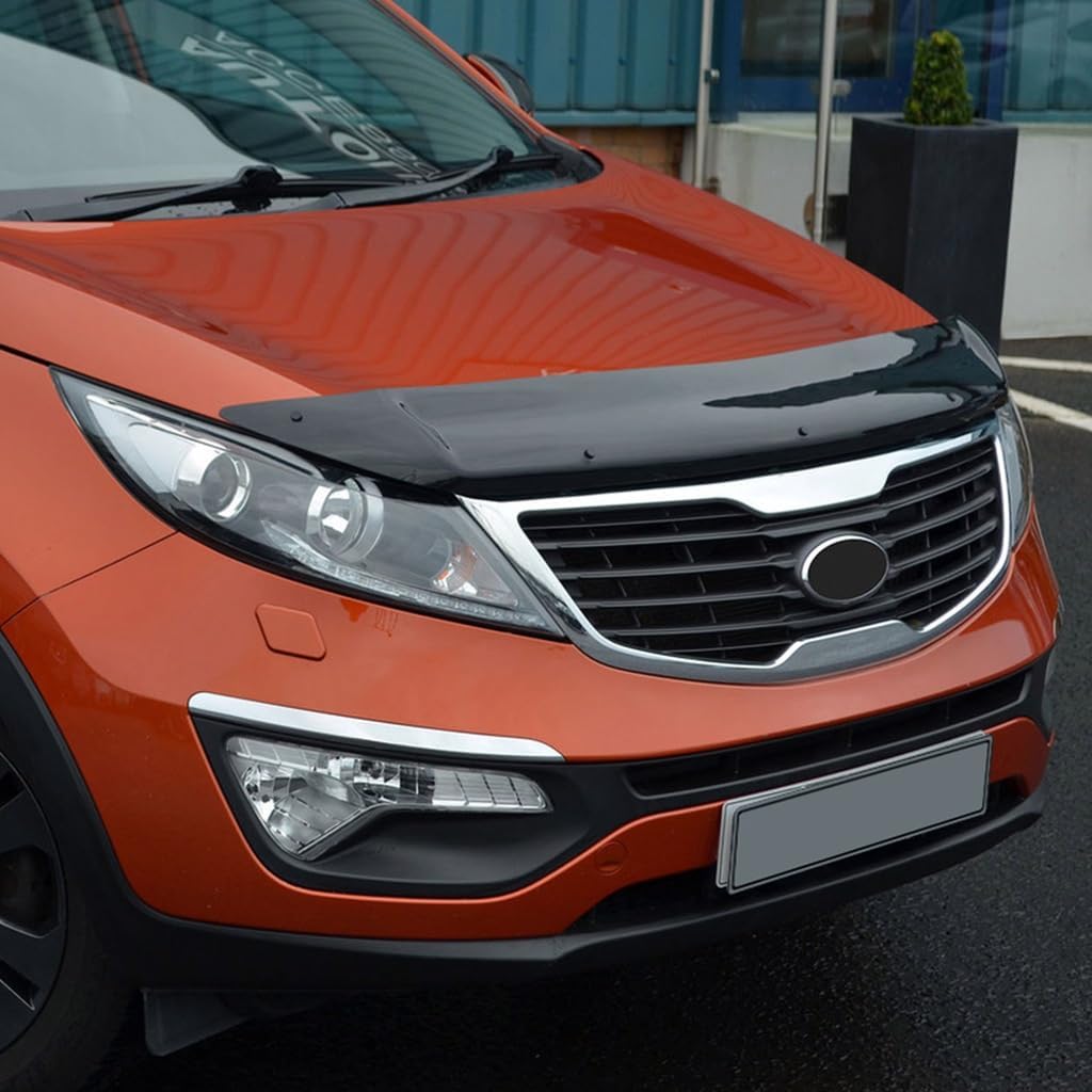 For Kia Sportage 2011 2012 2013 2014 2015 Bonnet Protector Guard Front Bug Shield Hood Deflector Hood Stone Hood Shields Piano Black