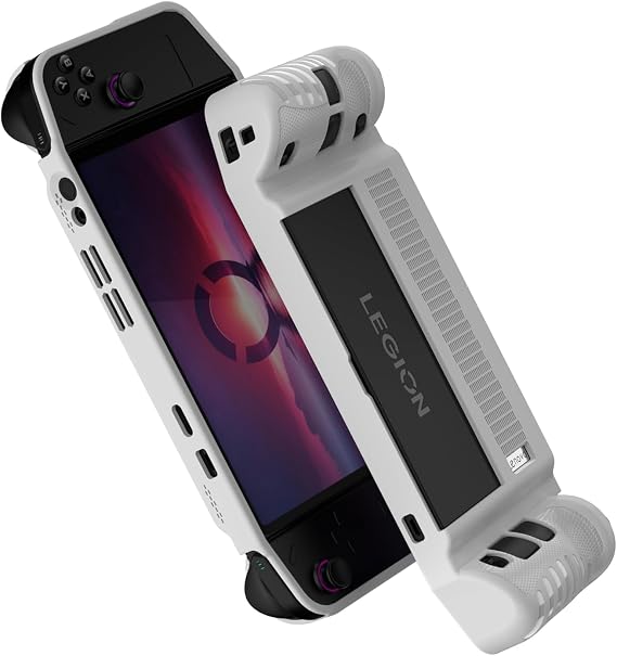Protective Case Compatible with Legion Go Handheld Console,Soft Grip TPU Cover with Shock-Absorption,Anti-Scratch for Lenovo Legion GO 8.8 in(White)