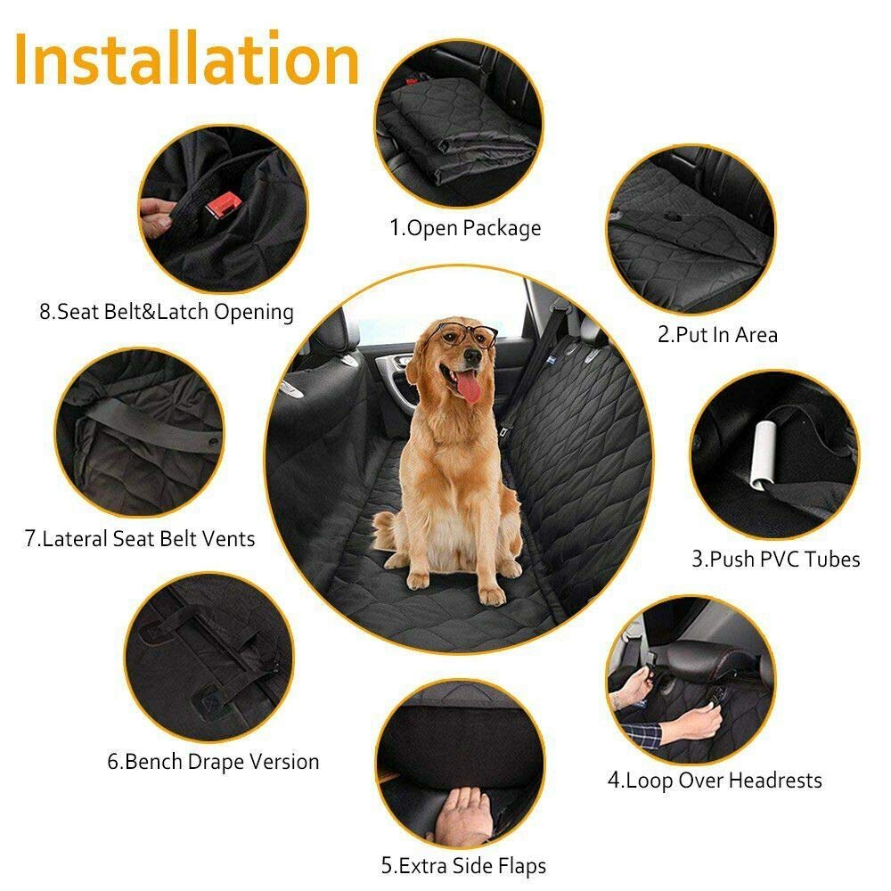 Riloer Cojín para maletero de mascotas, funda de asiento impermeable para perros de coche, Protector para gatos y mascotas, hamaca de viaje, cama