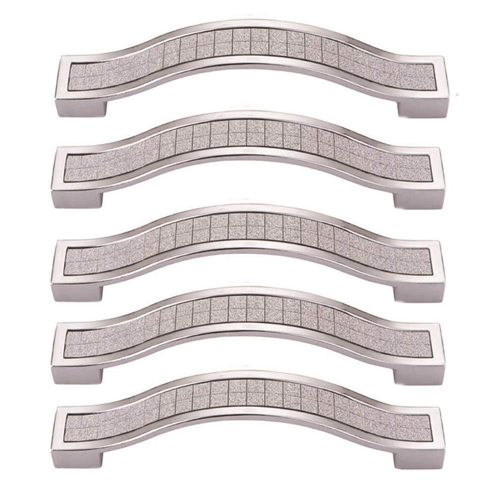 BOZONLI 5pcs Rhinestone Crystal Wardrobe Handles Europe Style Zinc Alloy Furniture Door Pull Handle for Kitchen Cabinet Cupboard Dresser Knobs (160mm
