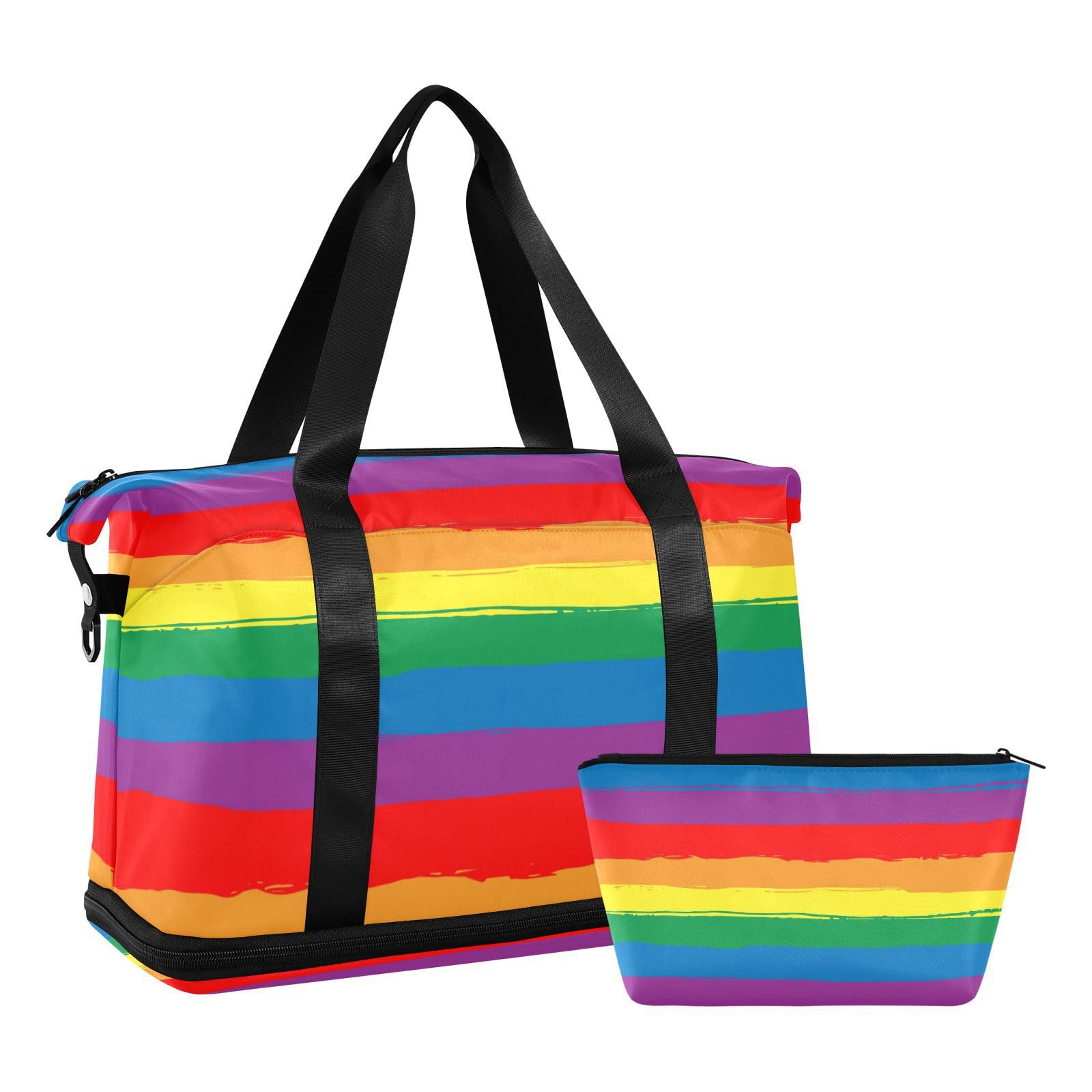 Tęczowa flaga dumy Lgbt Dzień Dumy Miesiąc Parada Lgbtq Społeczność Duża torba z mokrą kieszenią Regulowany pasek Torba treningowa na podróże służbowe Wodoodporna dla mężczyzn kobiet