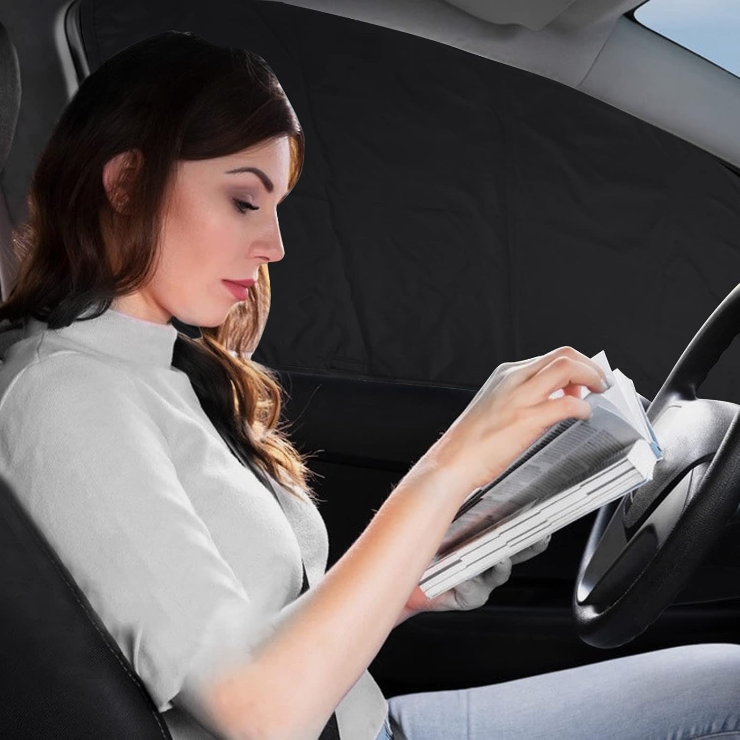 Parasole Laterali per Auto 2 Pezzi, Magnetica Tendine Oscuranti, Protezione UV Privacy