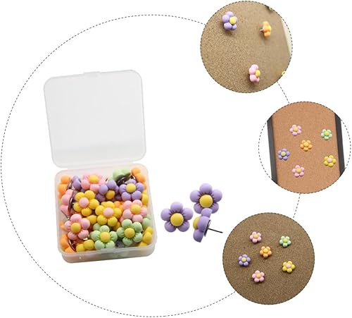 Miniatura 8 de GRIRIW 30Pcs Accessories Multi-Function Thumb Tacks pushpins Delicate Desk Flower Shape Replaceable Macaron Work Desk Decor Supplies Metal