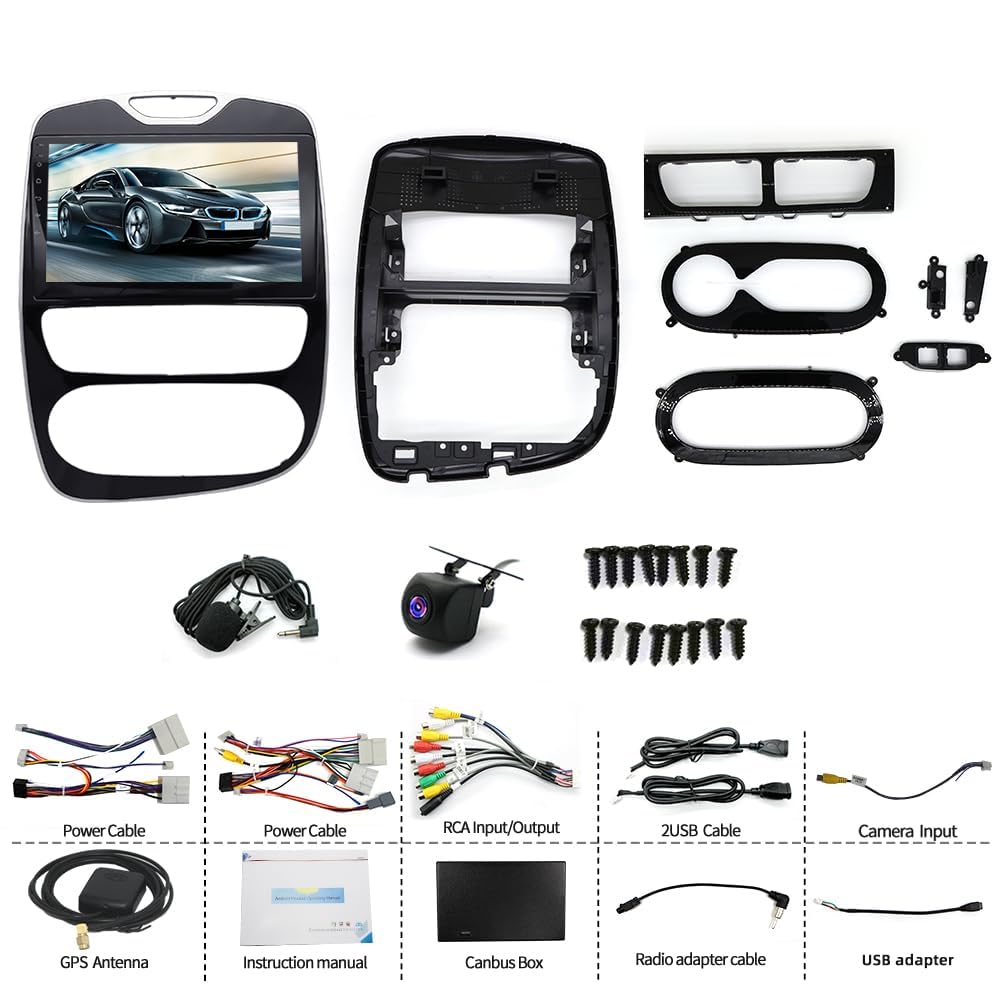 Autoradio per Renault Clio 4 2012-2019 Auto Navigation Bluetooth 9 Pollici Android 13 per Carplay Android Auto Navigatori con Auto Navigatore GPS WiFi FM RDS SWC,DSP + Mic