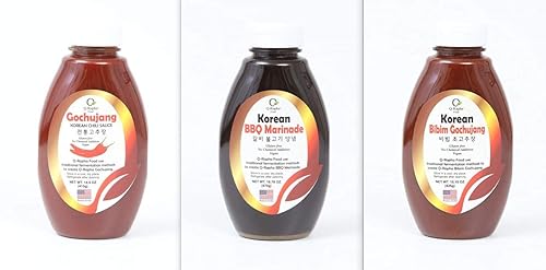 Q-Rapha Classic Gochujang, adobo coreano para barbacoa y Bibim Gochujang - paquete de 3