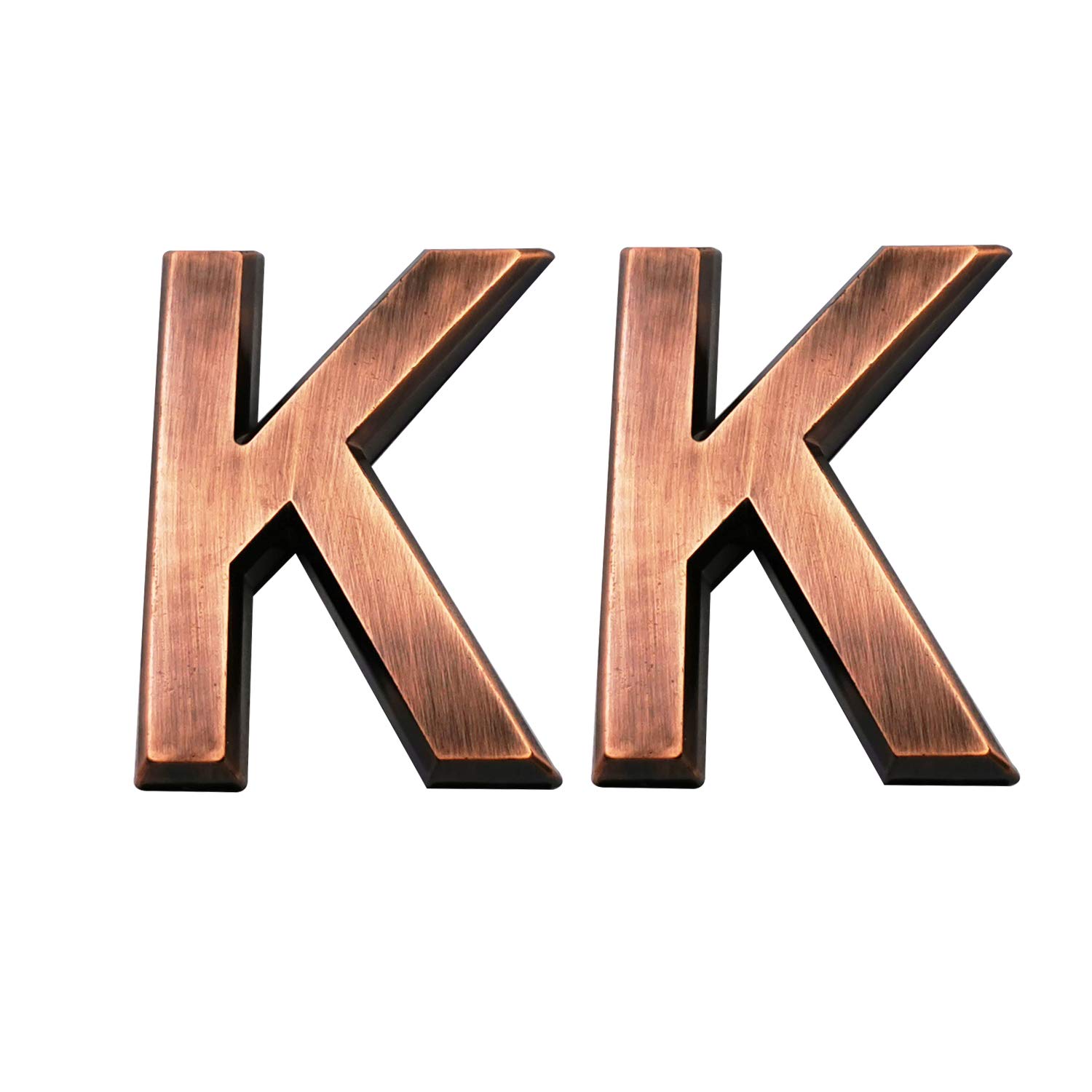 Cobata 2.75 Inch Adhesive House Numbers, Mailbox numbers, Street Door Numbers, Self-stick Address Signs for Apartments, Double Bronze Letter K