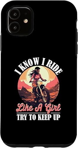 Miniatura 10 de iPhone 12 mini Motocross Woman I Know i ride Like a Girl try to keep up Case