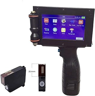 Handheld Printer 25.4mm QR Bar Batch Code Variable Date Variable Number Logo Expiry Date Lable Portable Hand Jet Handheld Thermal Inkjet Printer for Code Barcode Date Logo Text (Color : Uzbekistan UK
