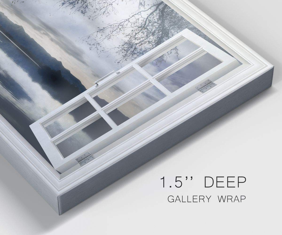 Renditions Gallery Staffelsee See Fensterbild, friedliches Wasser, Himmel und Wald, schöne Natur, Premium-Galerie-verpackt, Leinwanddekoration, fertig zum Aufhängen, 45,7 x 68,6 cm (H x B)