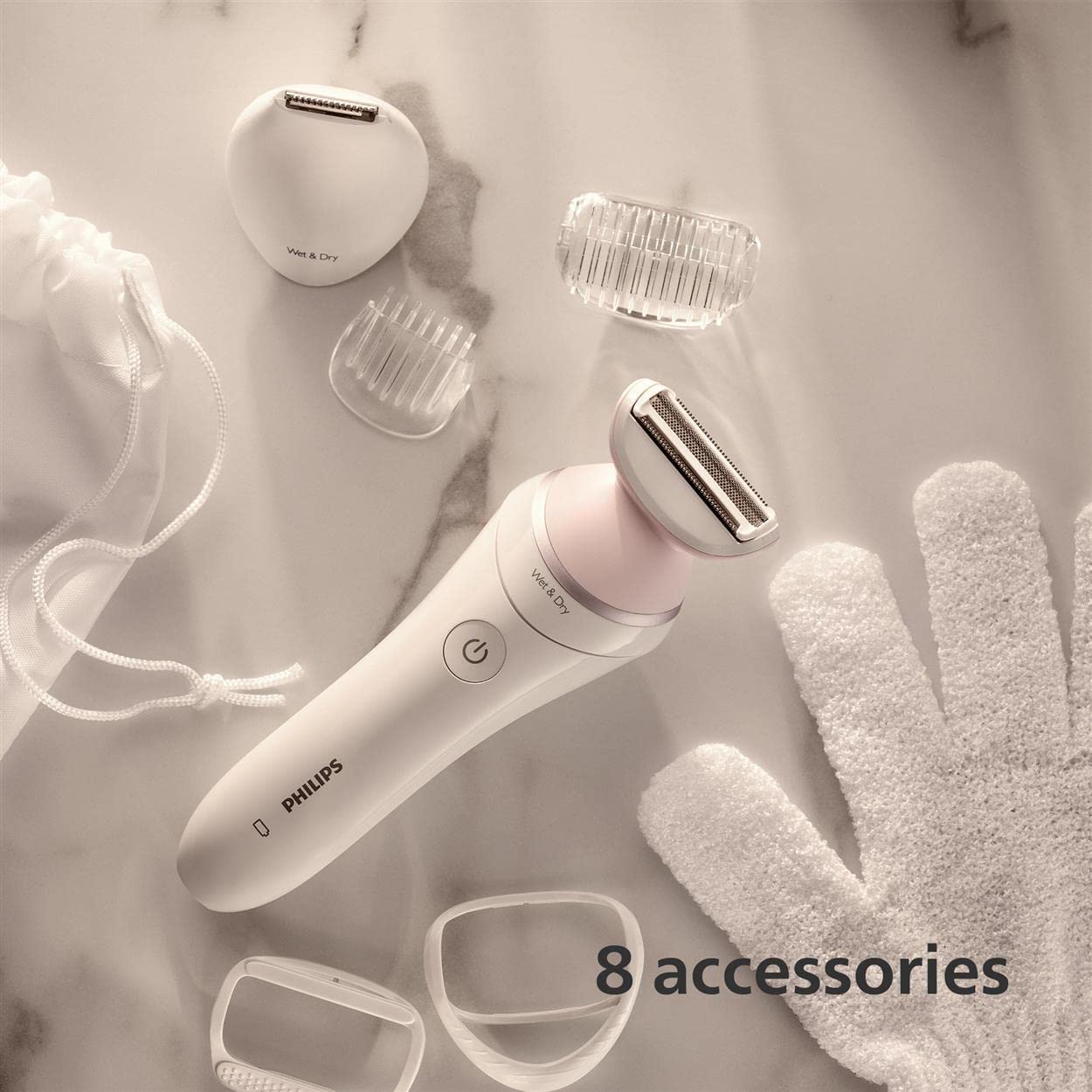Philips Lady Shaver Series 8000 BRL176/00 golarka akumulatorowa do użytku na mokro i na sucho BRL176/00, biała