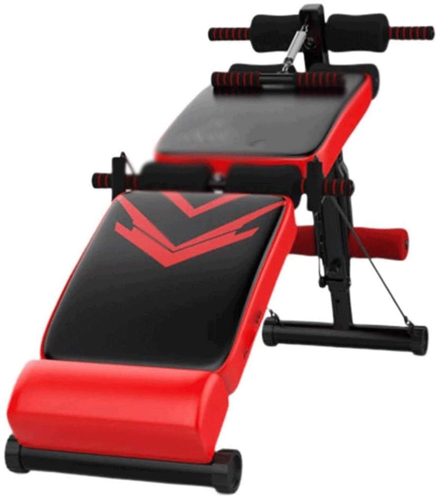 Banco di Allenamento, Panca Pesi Regolabile con Wider Schienale/Sedile for Allenamento Completo del Corpo Palestra di casa Forza panchina Formazione Stampa con Easy Pieghevole, Red