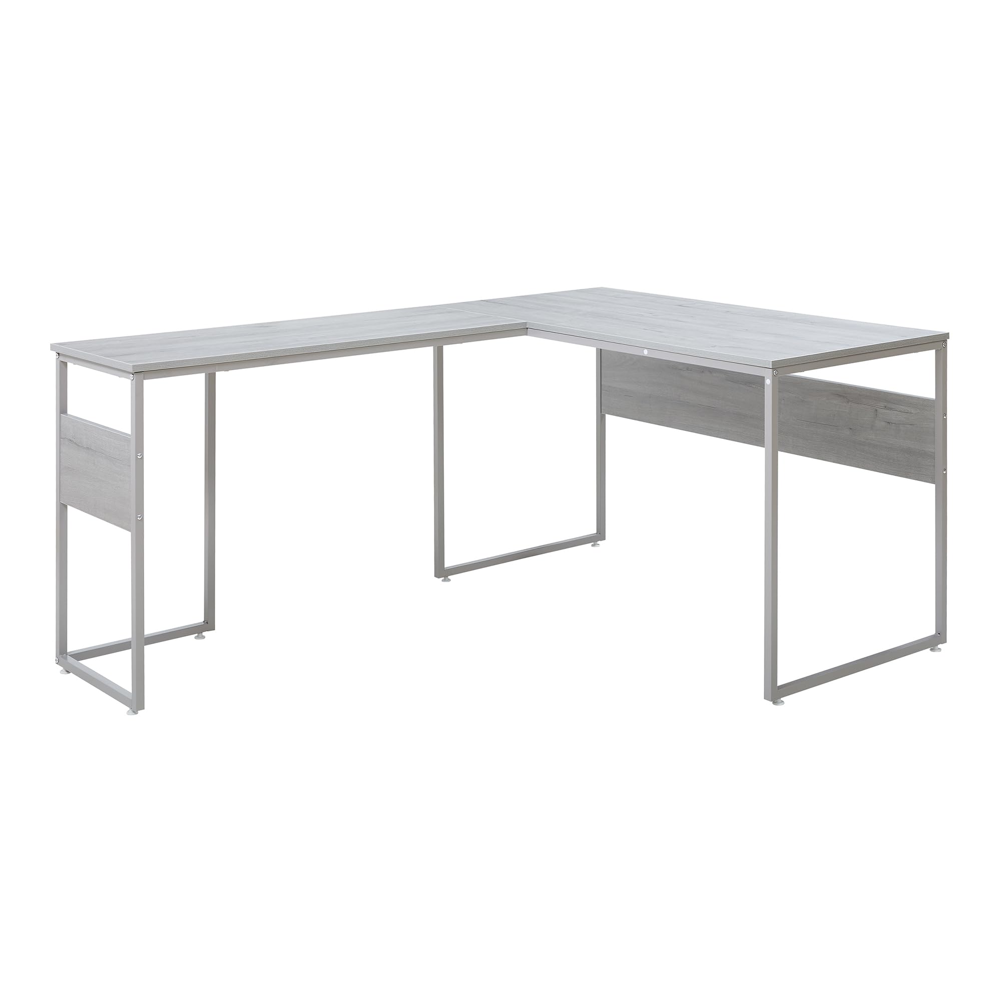 [en.casa] Mesa Escritorio en Forma de L Karlstang Escritorio Esquinero con Amplio Tablero Despacho Oficina Estudio Acero 166 x 120 x 75 cm - Gris Claro