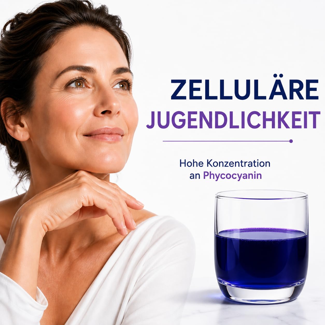 Französisches Premium-Phycocyanin 24000 mg/L – Langlebigkeit & Anti-Aging – Hochkonzentriert – Optimierte Dosierung – Blaue Spirulina – 100% Natürlich – Phycéa 24 (Apfel)