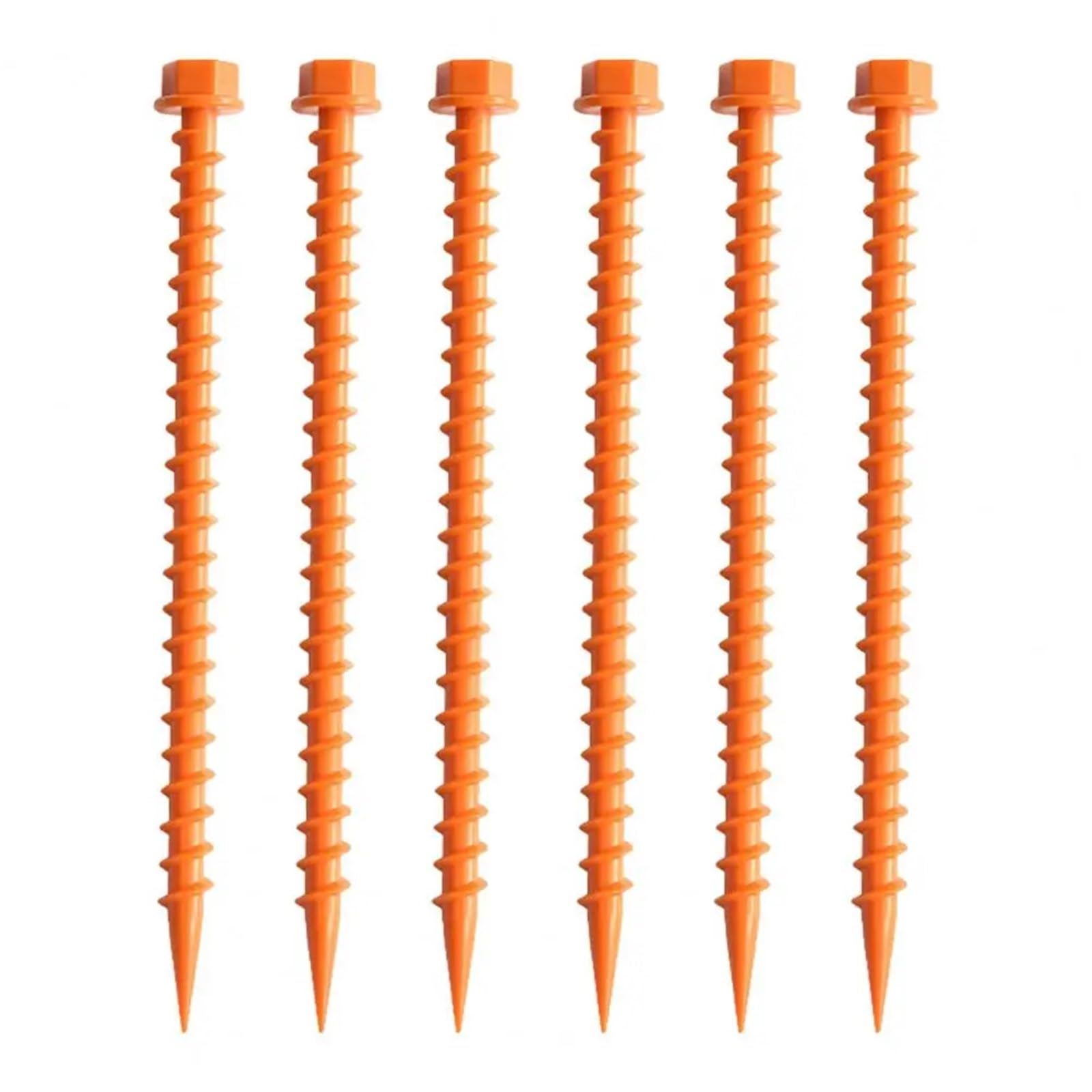 Śledź namiotowy, 6 szt. 26, cm wkręcanych kołków do namiotu, wiatroodpornych, wbijanych w ziemię, kempingowych(Orange)