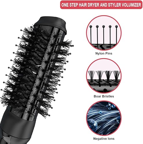 Miniatura 3 de Cepillo de aire caliente y voluminizador de cerámica Ionic de 1 1/4 pulgadas, ALCI, 1 clavija de seguridad