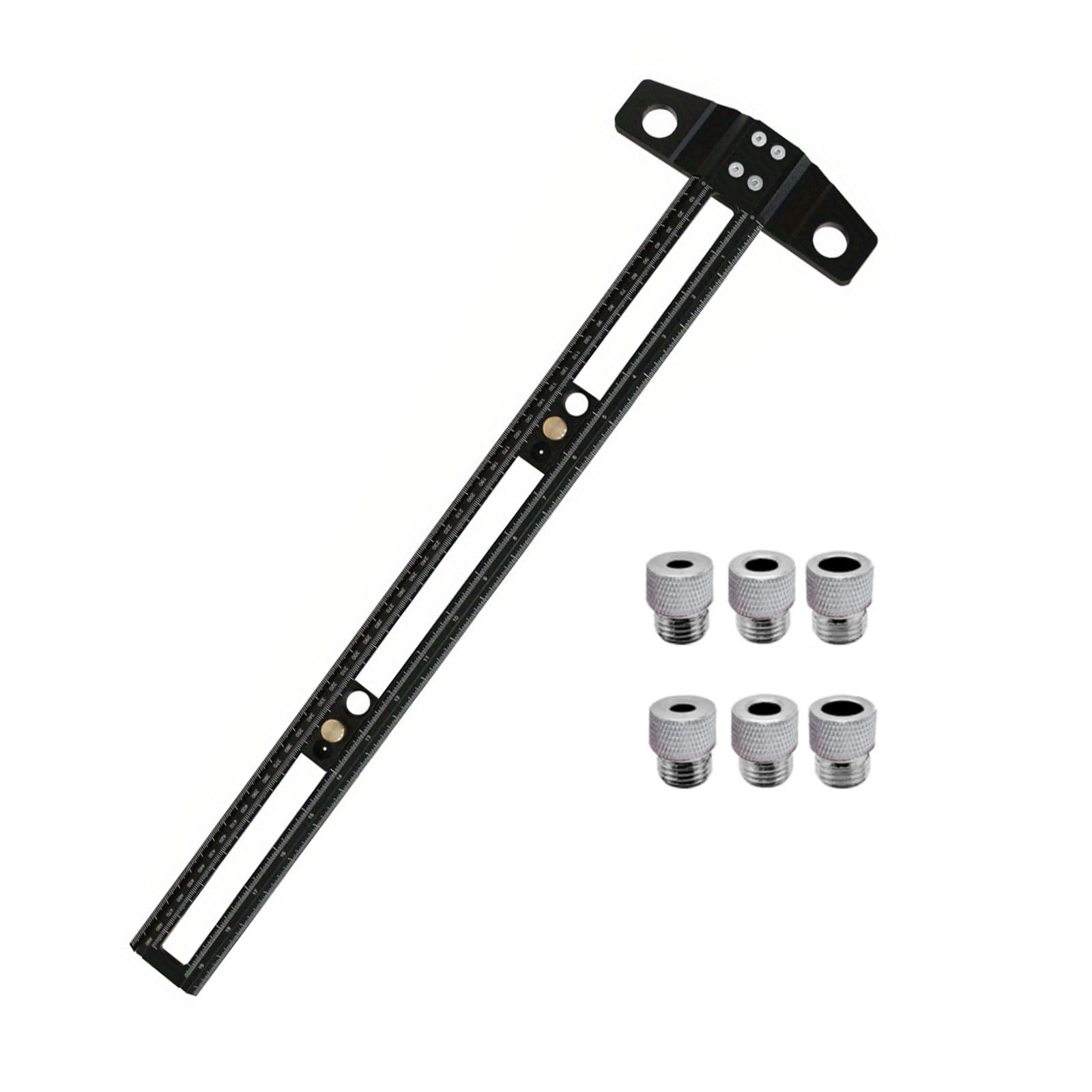 Lirrvb Black 50Cm Accuracy Measuring Instrument Positioning Ruler For Woodworkers And Diyers Featuring Metric And Inches Scale Accurate Measurement Instrument