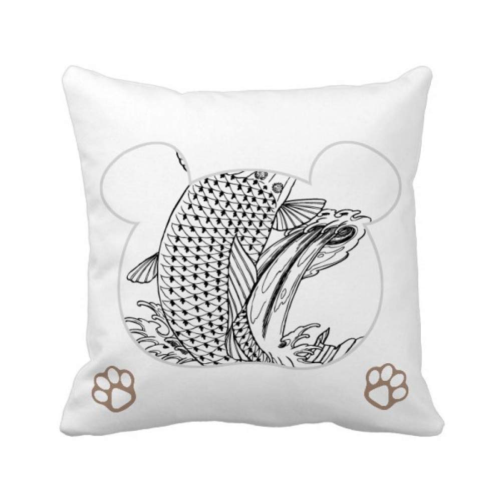Housse de coussin ours au poisson nageant pour sublimer votre canapé cosy