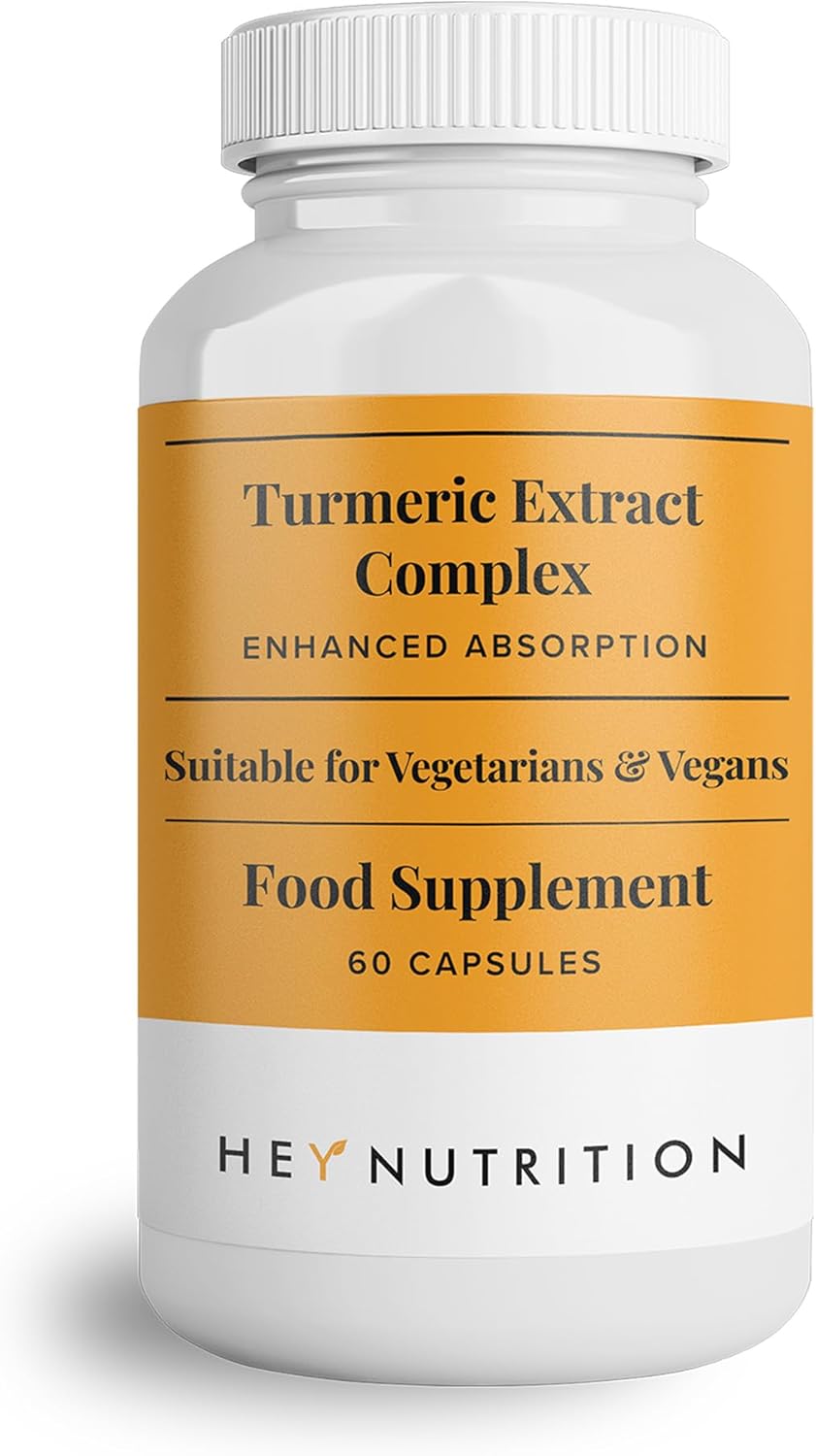 Hey Nutrition Turmeric Extract Complex – Vitamin D3 & C, Black Pepper Extract – Support Muscle & Joint Relief – Maximum Potency & Enhanced Absorption – UK Manufactured – 60 Vegan Capsules Hey Nutrition Turmeric Extract Complex – Vitamin D3 & C, Black Pepper Extract – Support Muscle & Joint Relief – Maximum Potency & Enhanced Absorption – UK Manufactured – 60 Vegan Capsules
