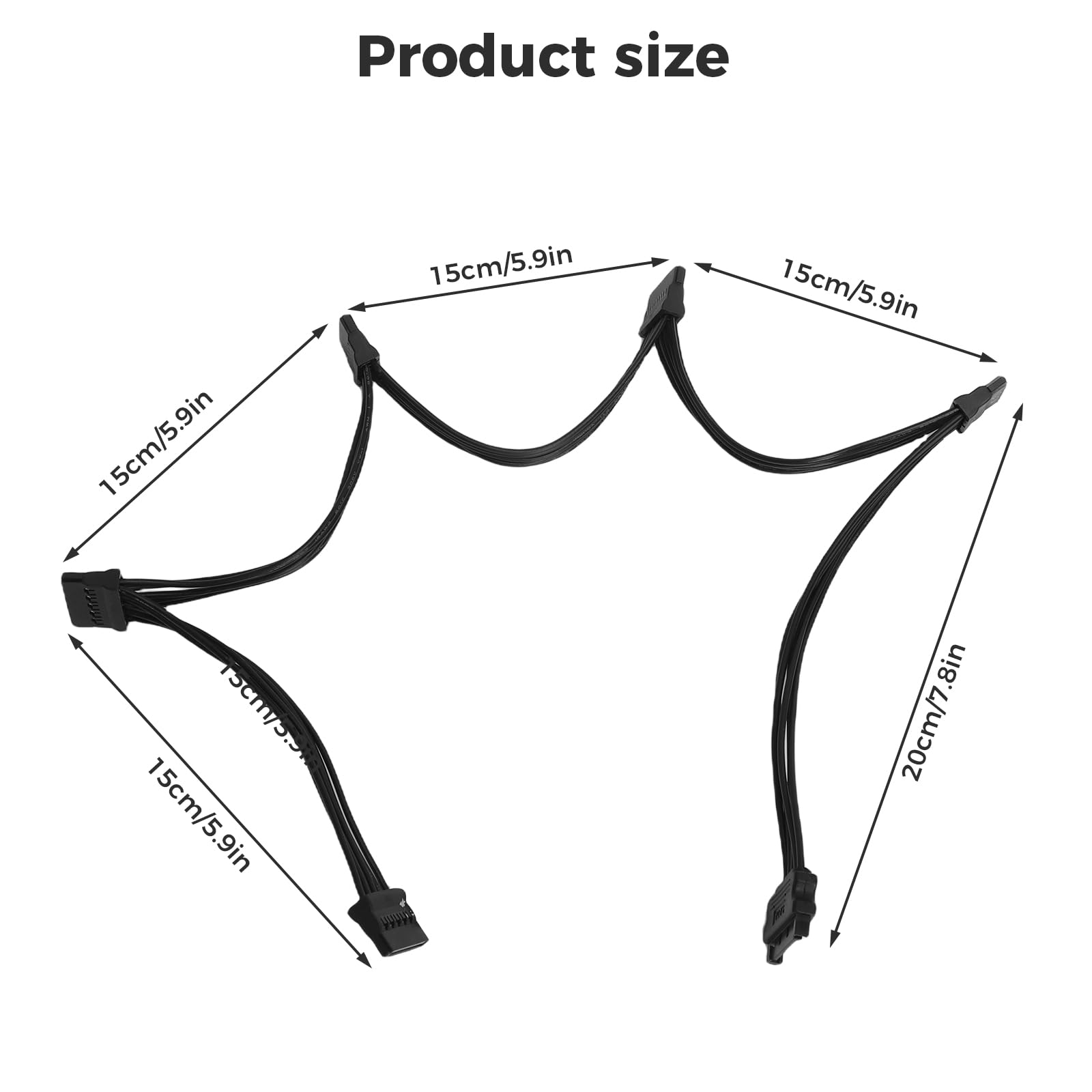 TNSLAND SATA Power Splitter SATA Splitter 1 wtyczka na 5 gniazdek rozdzielacz kabel (SAC1-5) adapter do dysków twardych napędów optycznych SSD HDD