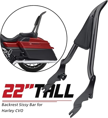 Miniatura 7 de Respaldo de barra del acompañante trasero, respaldo de barra de sissy desmontable compatible con Harley Touring Street Glide Road King CVO 2009-2021