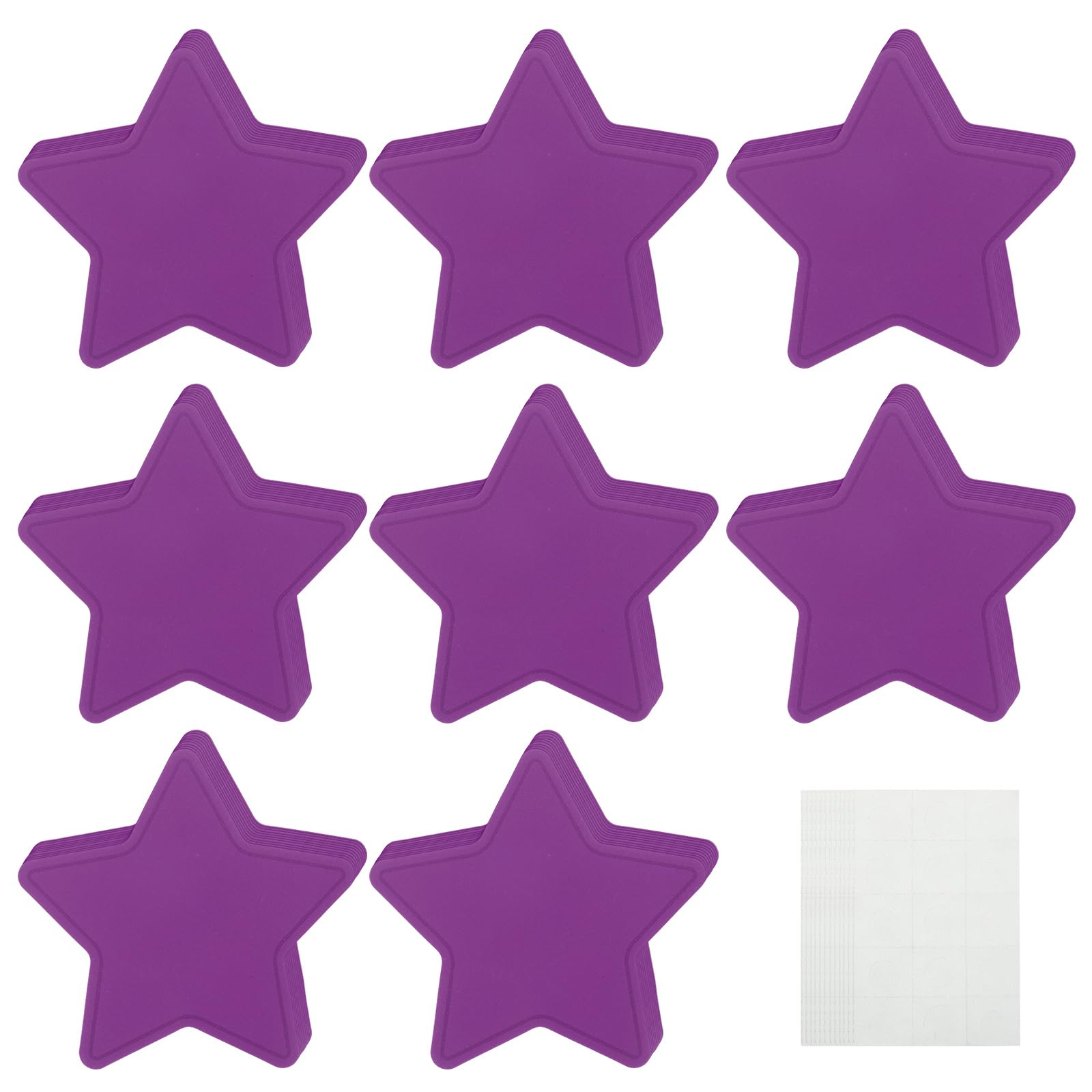 sourcing map 108Pcs Stars Cutouts, 3.5 x 4 Inch Paper Star Shaped Paper Cards for Bulletin Board Decorations, Wall Cut-Outs Classroom DIY Craft(Purple, with 120 Dot Glue)