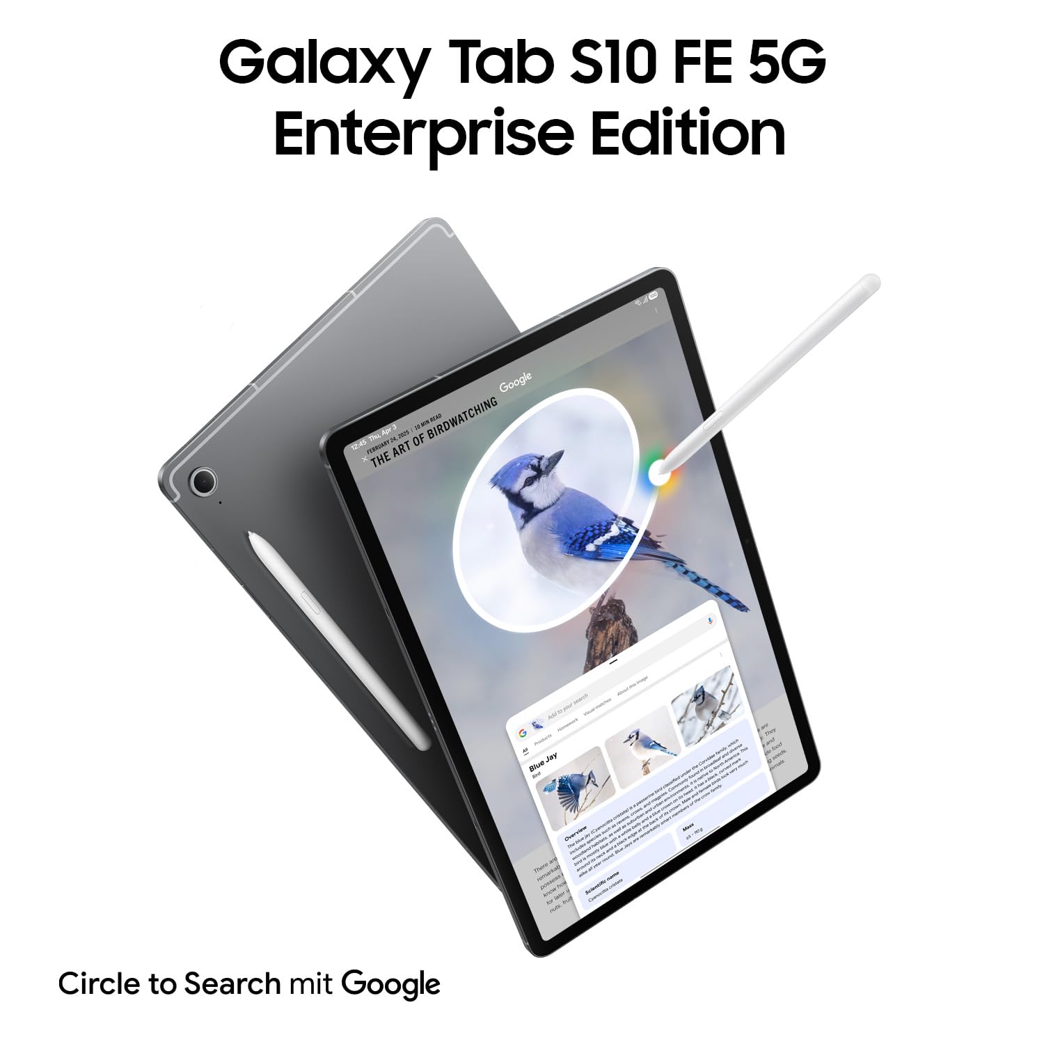 Samsung Galaxy Tab S10 FE 5G Enterprise Edition, AI-Tablet, Android Tablet, 128 GB, 8 GB RAM, 10,9" Display, Lange Akkulaufzeit, 1 Jahr Knox Suite, 36 Monate Her... [Version Rumänische]