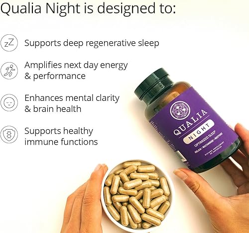 Miniatura 3 de Qualia Night Sleep Aid | Formación sin hábito | Suplemento respaldado por la ciencia para un sueño refrescante profundo | Sin melatonina, vegano,