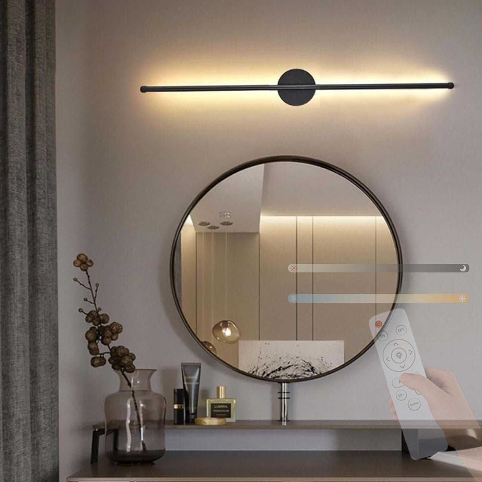 Luz de Pared para Salón y Dormitorio Aplique LED de 100cm Negro 7