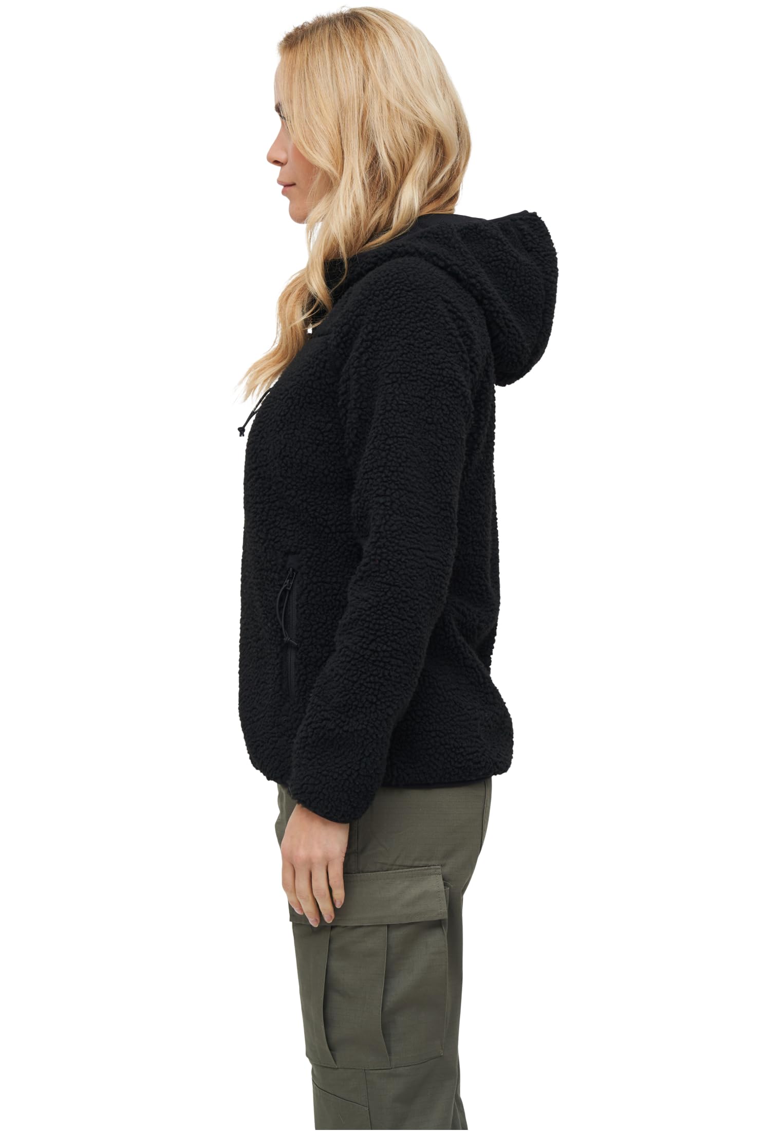 Brandit Ladies Teddy Fleece Jacket Donna Giacca In Pile mimetico bosco