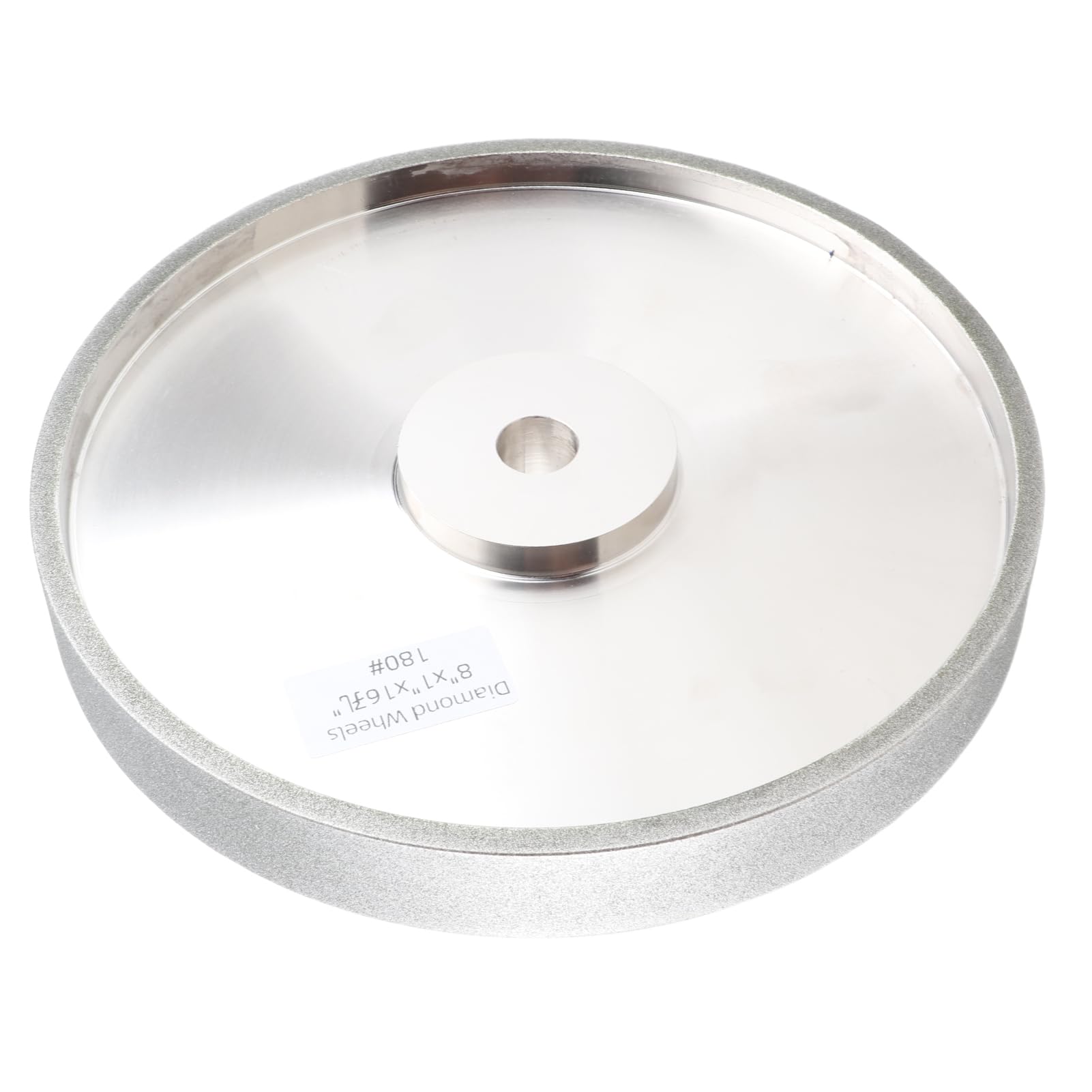 Muela de afilar de diamante de 8 pulgadas, grano 180, se adapta a amoladoras de banco de 8 pulgadas con husillo de 5/8 pulgadas, rueda plana galvanizada de 1 pulgada de