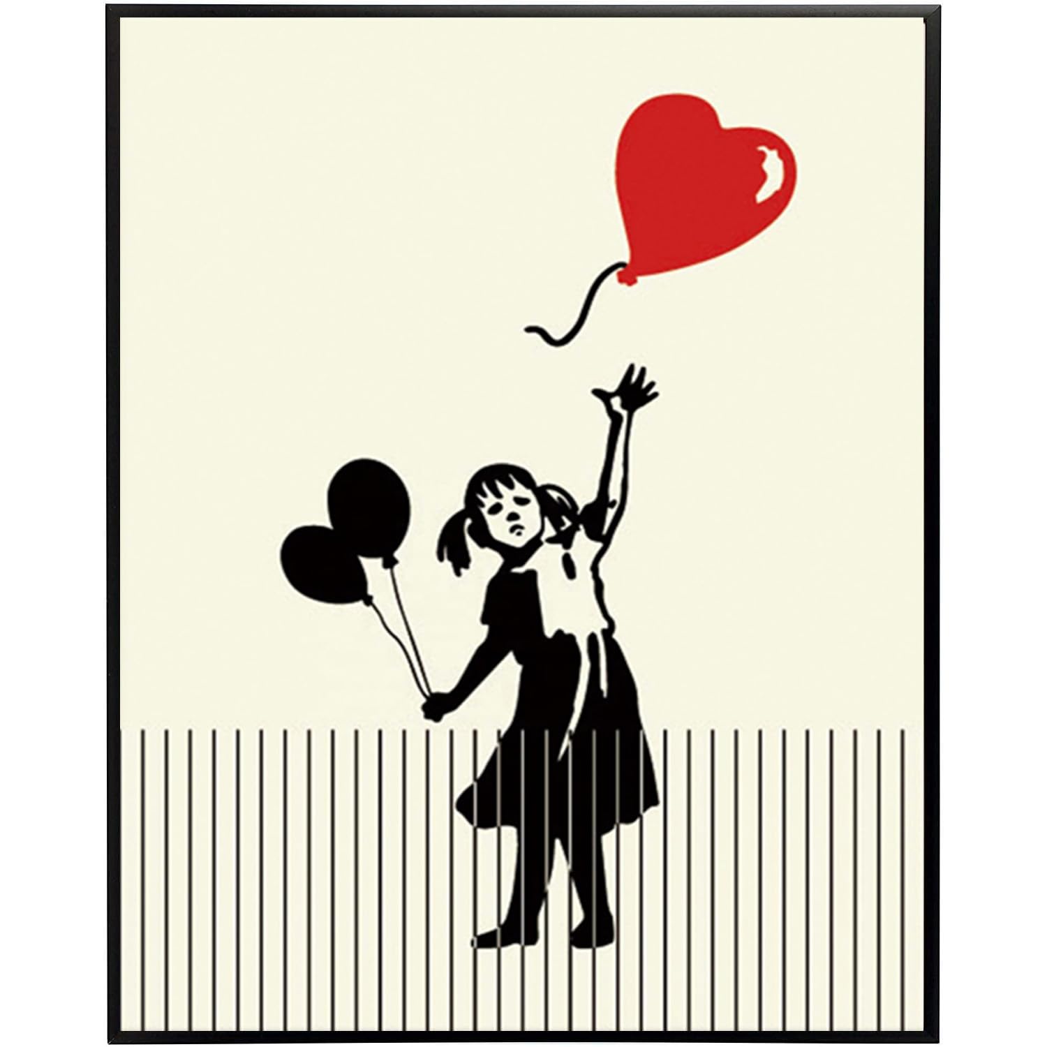 DQTUYIOP Banksy Art Print Girl Balloon Frameless 60x80cm Abstract Wall Art for Living Room Canvas Print of Banksy Grafitti Famous Painting Reproductions Wall Hangins, Bedroom Home Decorations